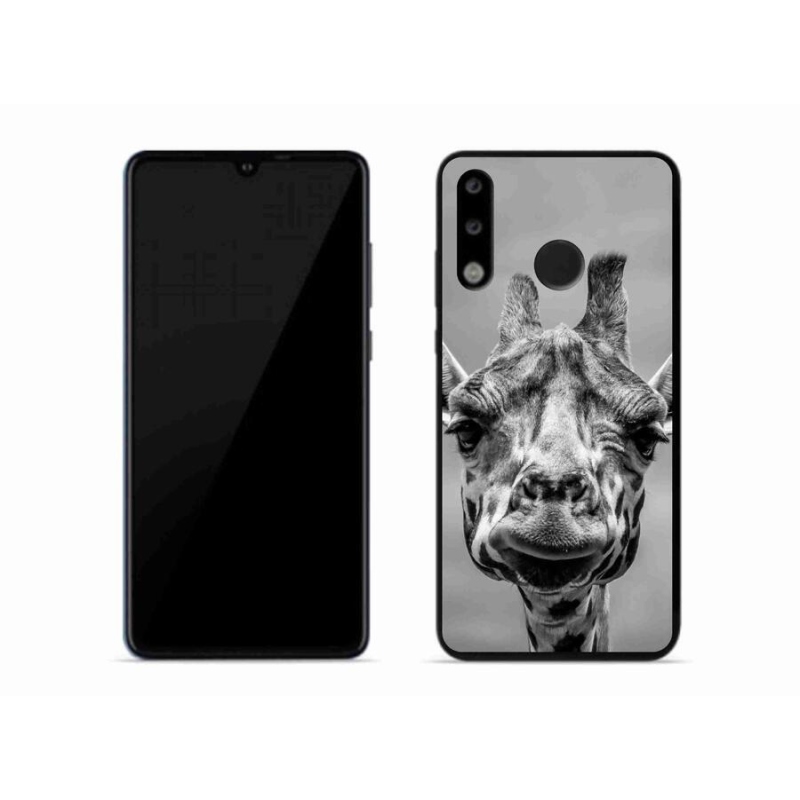 Gelový kryt mmCase na mobil Huawei P30 Lite - černobílá žirafa