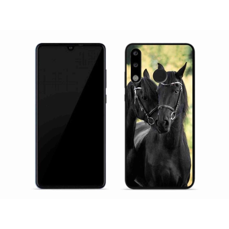 Gelový kryt mmCase na mobil Huawei P30 Lite - dva černí koně