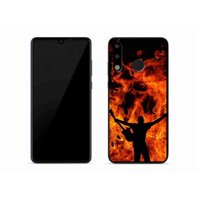 Gelový kryt mmCase na mobil Huawei P30 Lite - muzikant a oheň