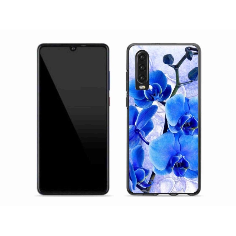 Gelový kryt mmCase na mobil Huawei P30 - modré květy