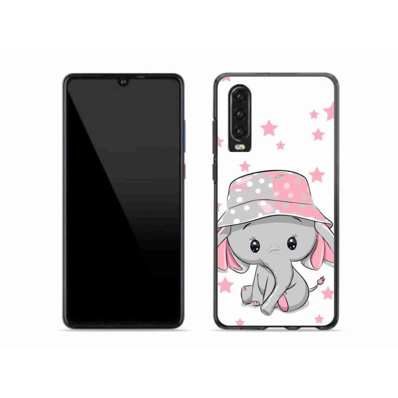 Gelový kryt mmCase na mobil Huawei P30 - růžový slon