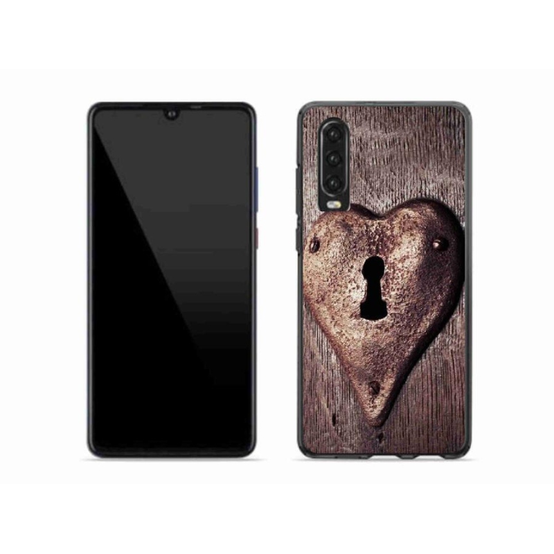Gelový kryt mmCase na mobil Huawei P30 - zámek ve tvaru srdce