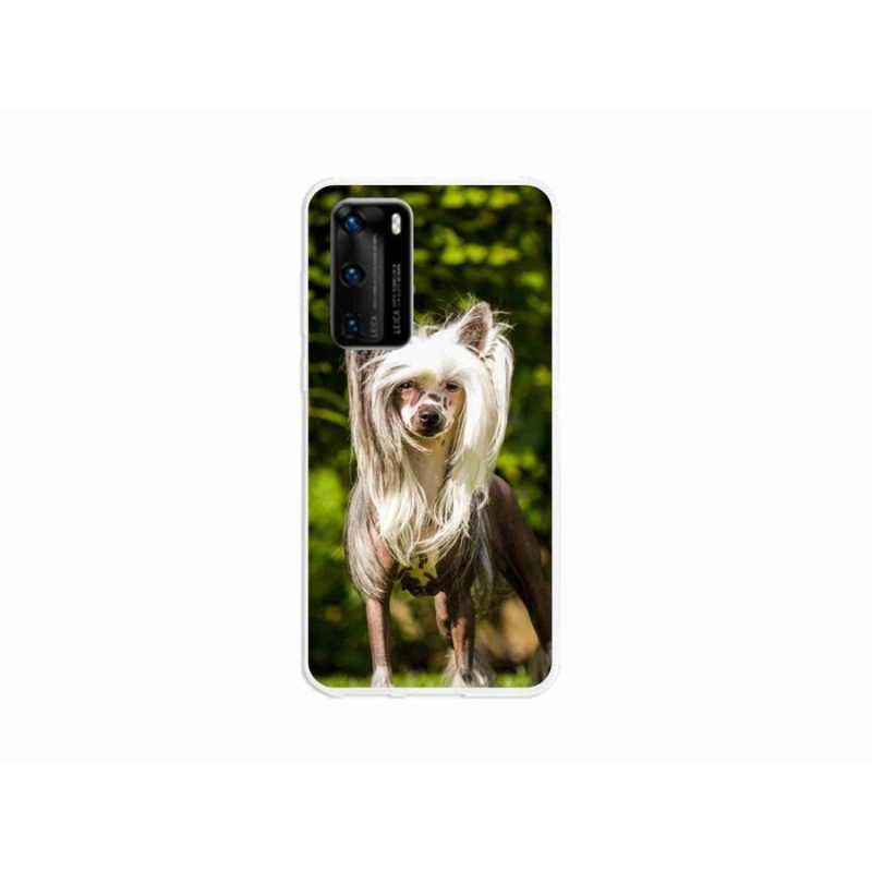 Gelový kryt mmCase na mobil Huawei P40 - čínský chocholatý pes