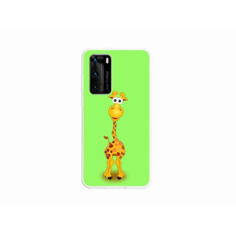 Gelový kryt mmCase na mobil Huawei P40 - kreslená žirafa