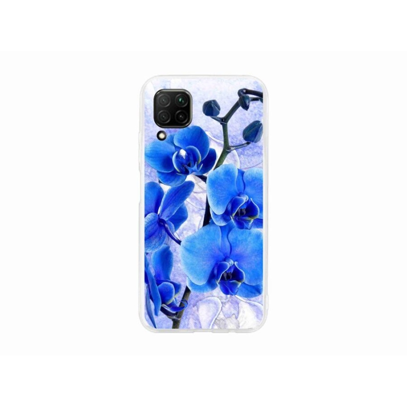 Gelový kryt mmCase na mobil Huawei P40 Lite - modré květy