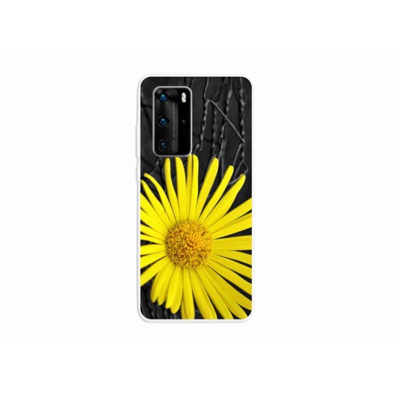 Gelový kryt mmCase na mobil Huawei P40 Pro - žlutý květ