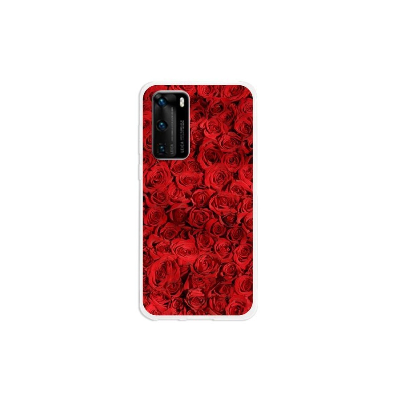 Gelový kryt mmCase na mobil Huawei P40 - růže