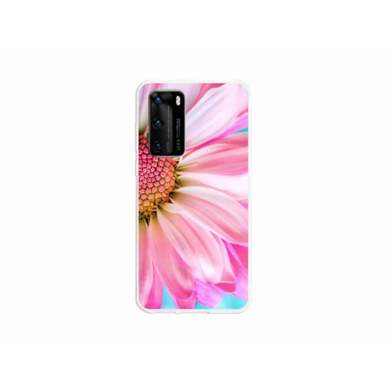 Gelový kryt mmCase na mobil Huawei P40 - růžová květina