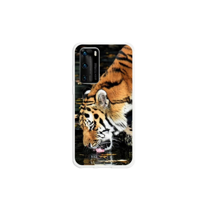 Gelový kryt mmCase na mobil Huawei P40 - žíznivý tygr