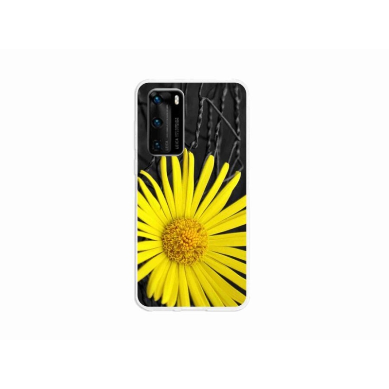Gelový kryt mmCase na mobil Huawei P40 - žlutá květina