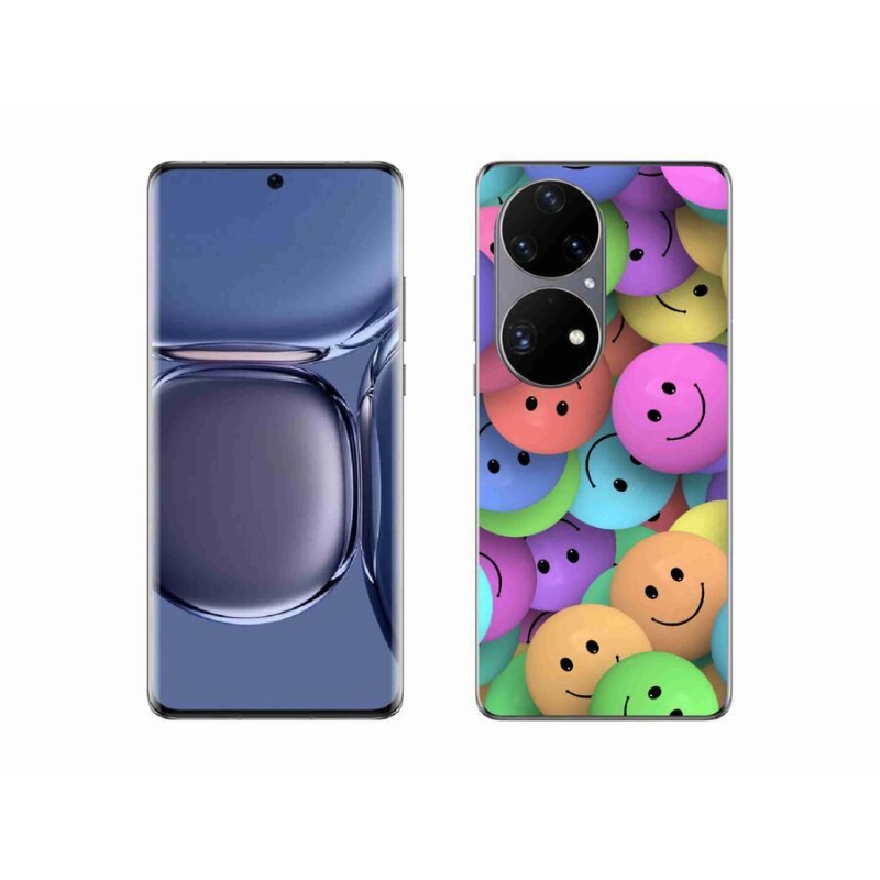 Gelový kryt mmCase na mobil Huawei P50 Pro - barevní smajlíci