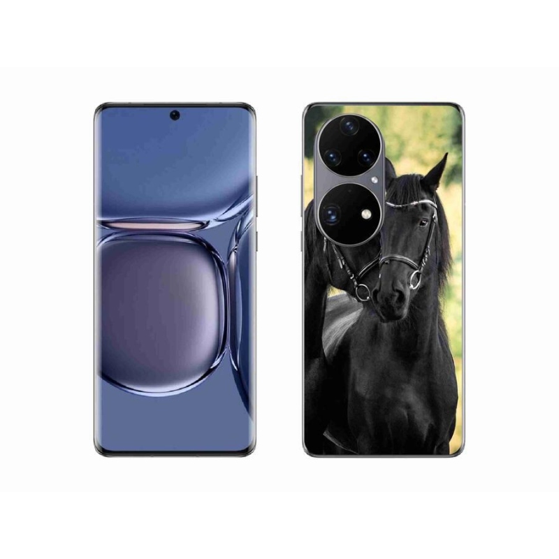 Gelový kryt mmCase na mobil Huawei P50 Pro - dva černí koně