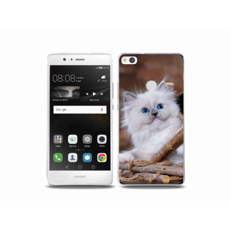 Gelový kryt mmCase na mobil Huawei P9 Lite (2017) - bílé kotě