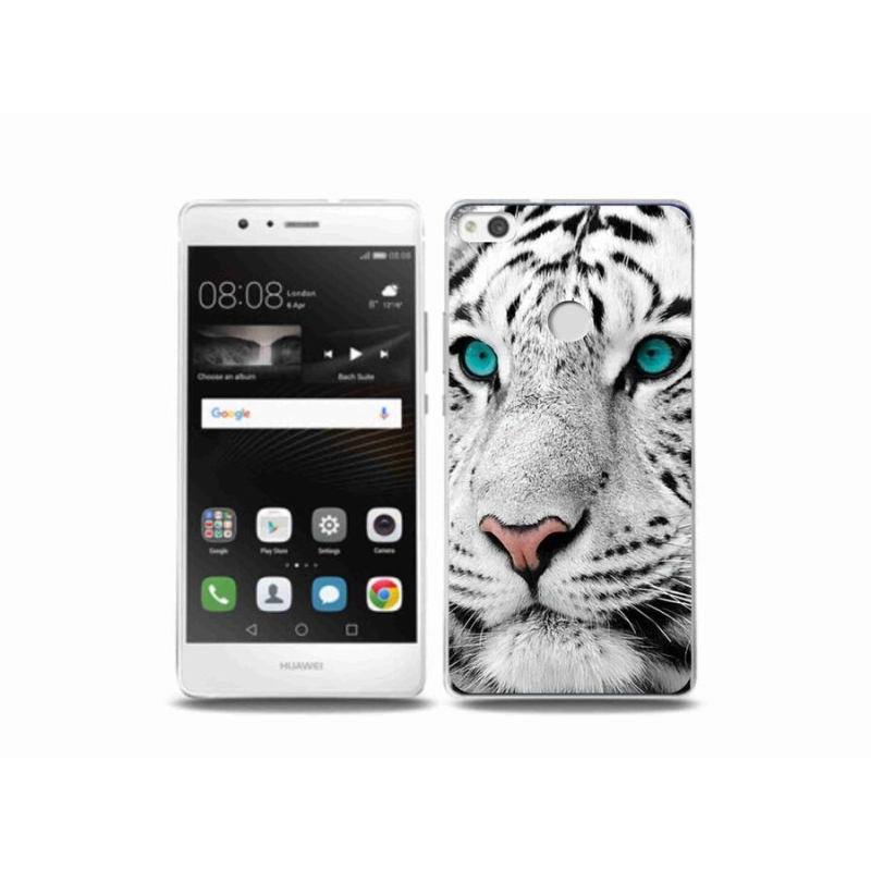 Gelový kryt mmCase na mobil Huawei P9 Lite (2017) - bílý tygr