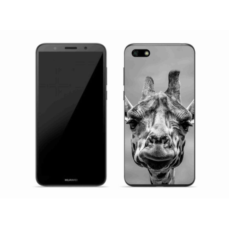 Gelový kryt mmCase na mobil Huawei Y5 (2018) - černobílá žirafa