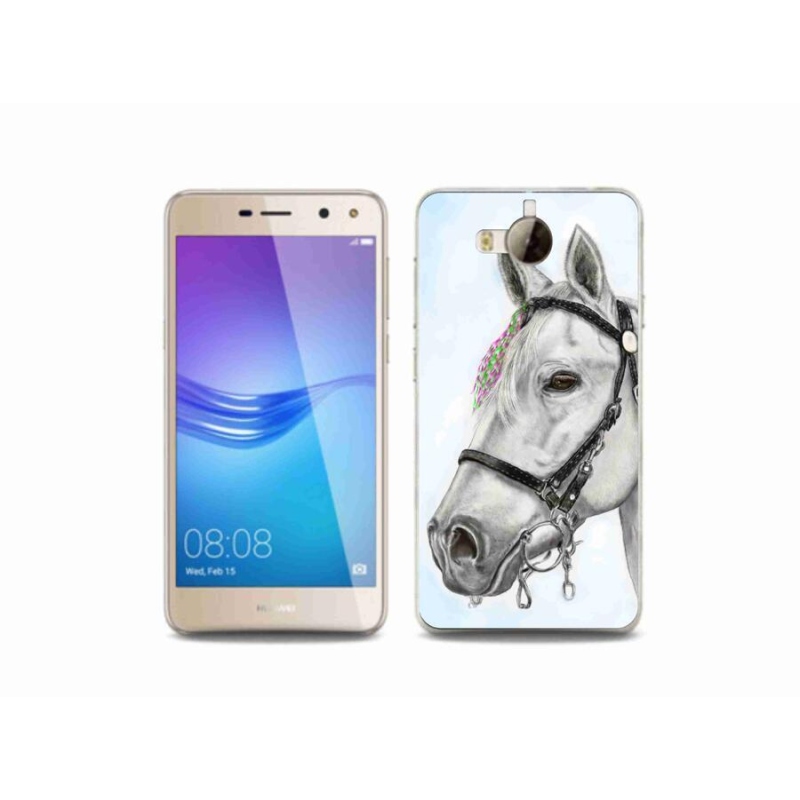 Gelový kryt mmCase na mobil Huawei Y6 (2017) - bílý kůň 1