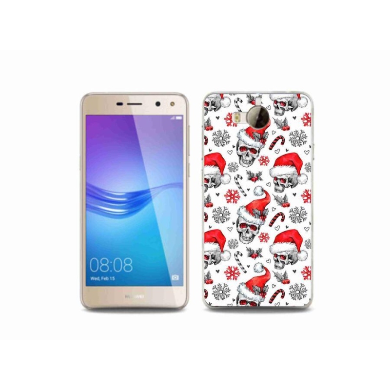Gelový kryt mmCase na mobil Huawei Y6 (2017) - vánoční lebky