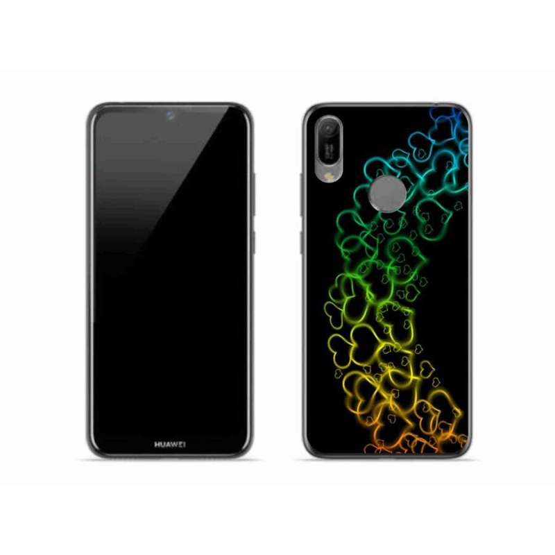 Gelový kryt mmCase na mobil Huawei Y6 (2019) - barevná srdíčka