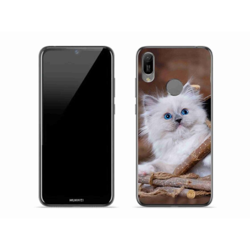 Gelový kryt mmCase na mobil Huawei Y6 (2019) - bílé kotě