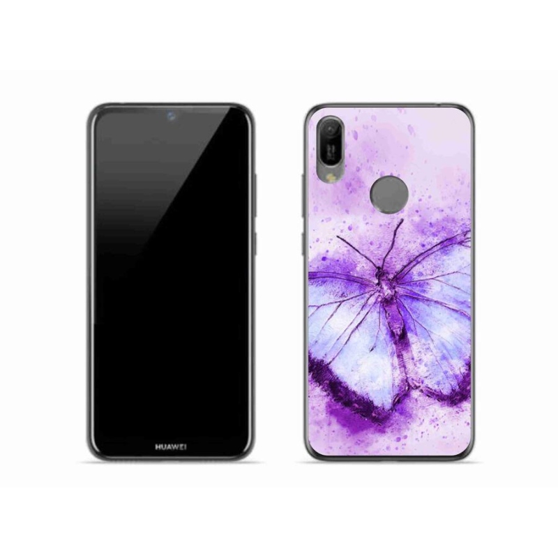 Gelový kryt mmCase na mobil Huawei Y6 (2019) - fialový motýl