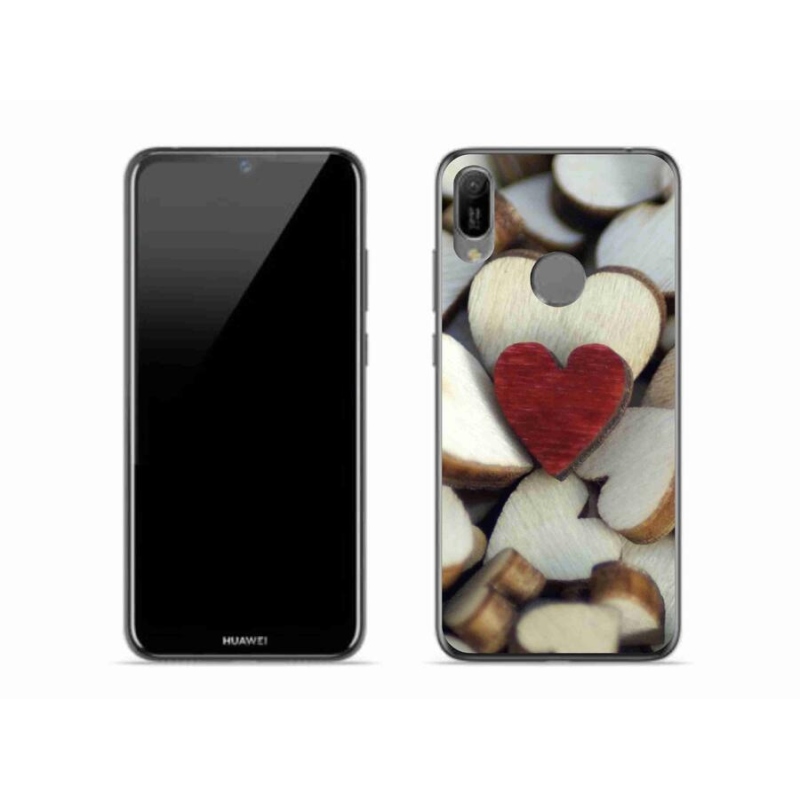 Gelový kryt mmCase na mobil Huawei Y6 (2019) - gravírované červené srdce
