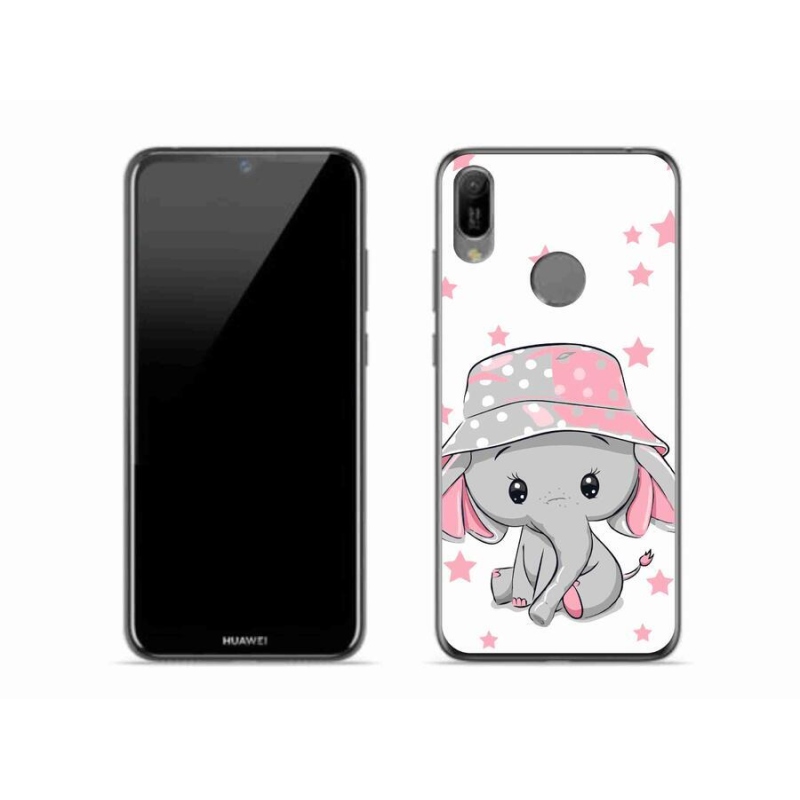 Gelový kryt mmCase na mobil Huawei Y6 (2019) - růžový slon