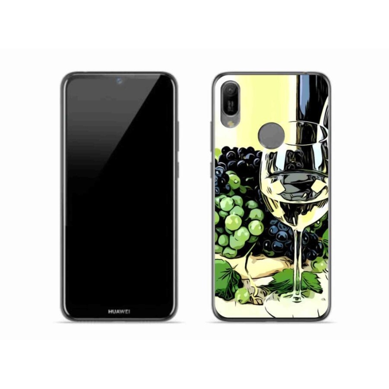 Gelový kryt mmCase na mobil Huawei Y6 (2019) - sklenka vína