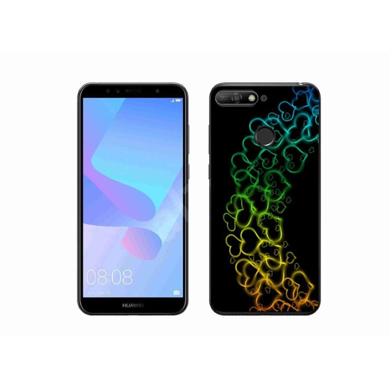Gelový kryt mmCase na mobil Huawei Y6 Prime 2018 - barevná srdíčka