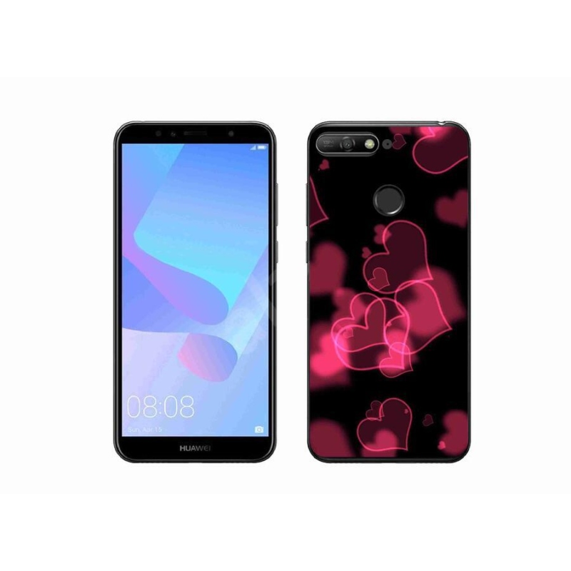 Gelový kryt mmCase na mobil Huawei Y6 Prime 2018 - červená srdíčka
