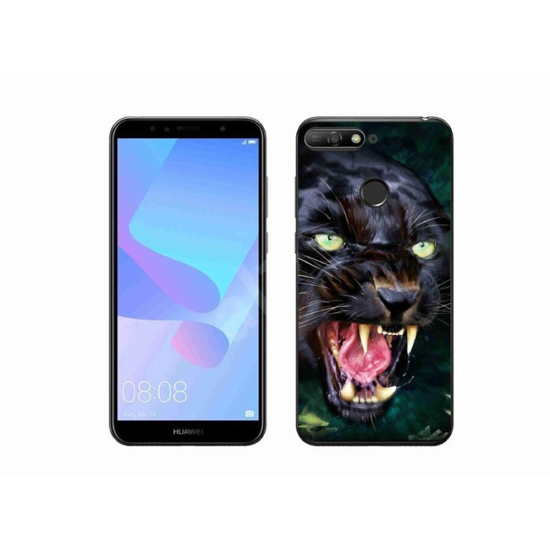 Gelový kryt mmCase na mobil Huawei Y6 Prime (2018) - rozzuřený černý panter