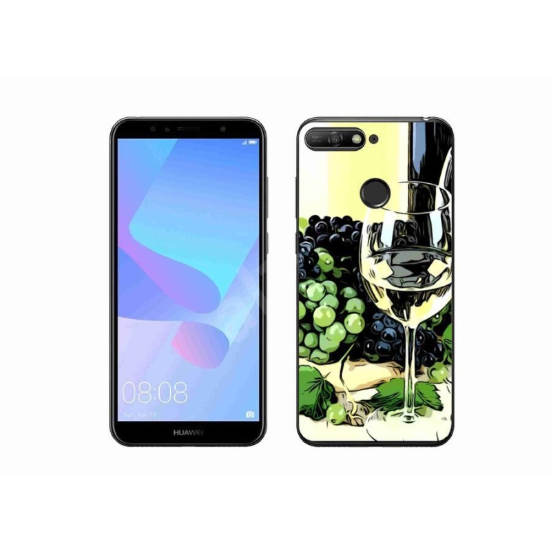 Gelový kryt mmCase na mobil Huawei Y6 Prime 2018 - sklenka vína