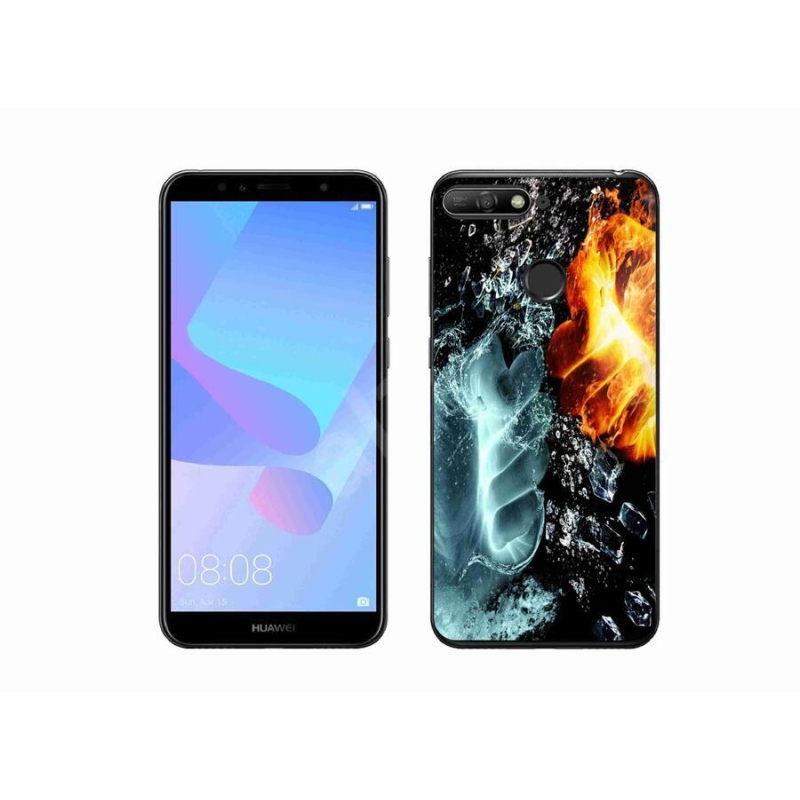 Gelový kryt mmCase na mobil Huawei Y6 Prime 2018 - voda a oheň