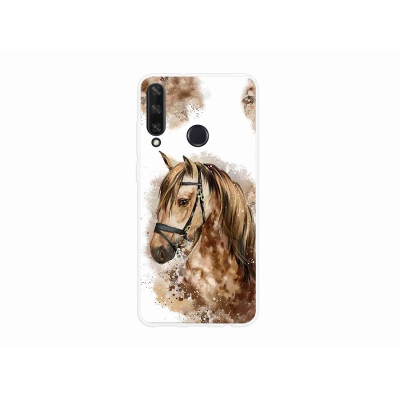 Gelový kryt mmCase na mobil Huawei Y6p - hnědý kreslený kůň