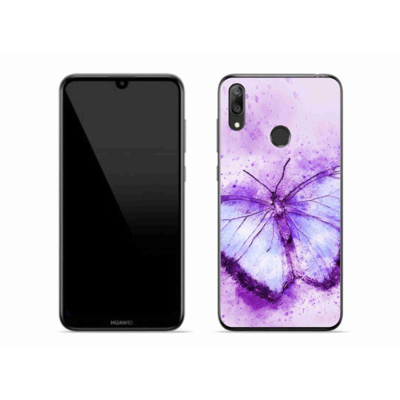 Gelový kryt mmCase na mobil Huawei Y7 (2019) - fialový motýl