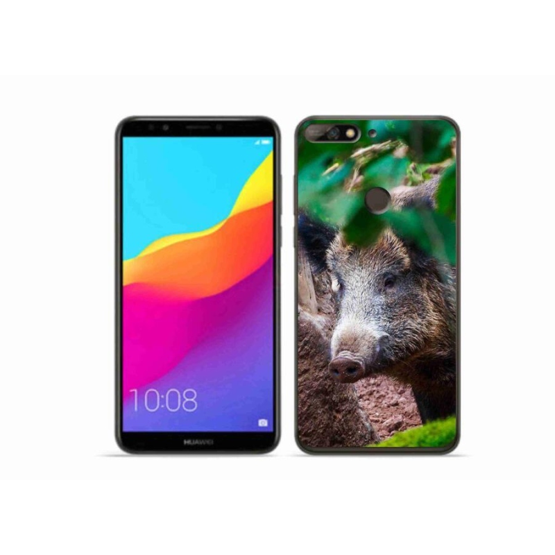 Gelový kryt mmCase na mobil Huawei Y7 Prime (2018) - divoké prase