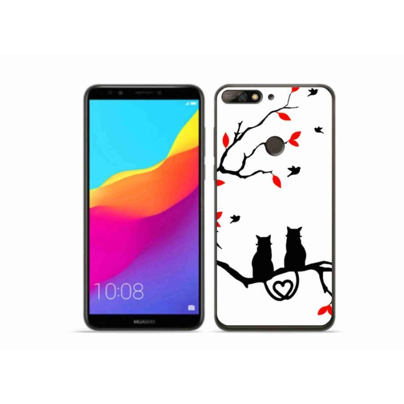 Gelový kryt mmCase na mobil Huawei Y7 Prime (2018) - kočičí láska