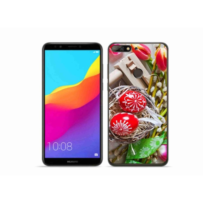 Gelový kryt mmCase na mobil Huawei Y7 Prime (2018) - kraslice