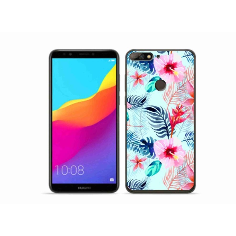 Gelový kryt mmCase na mobil Huawei Y7 Prime (2018) - květiny