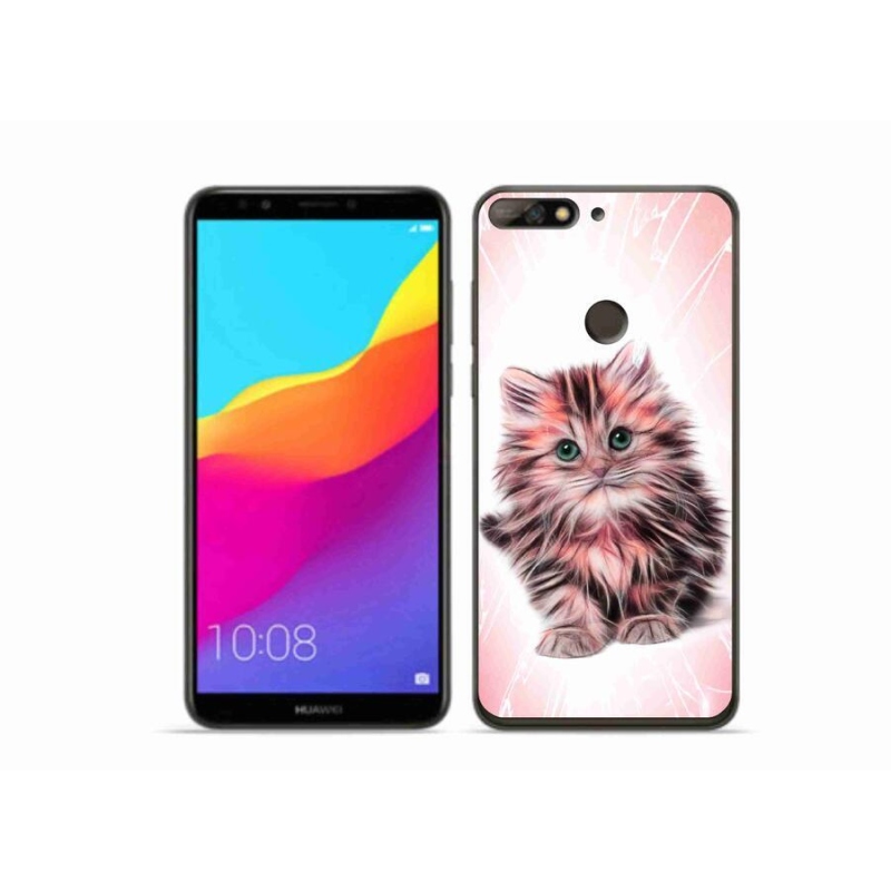 Gelový kryt mmCase na mobil Huawei Y7 Prime (2018) - roztomilé kotě