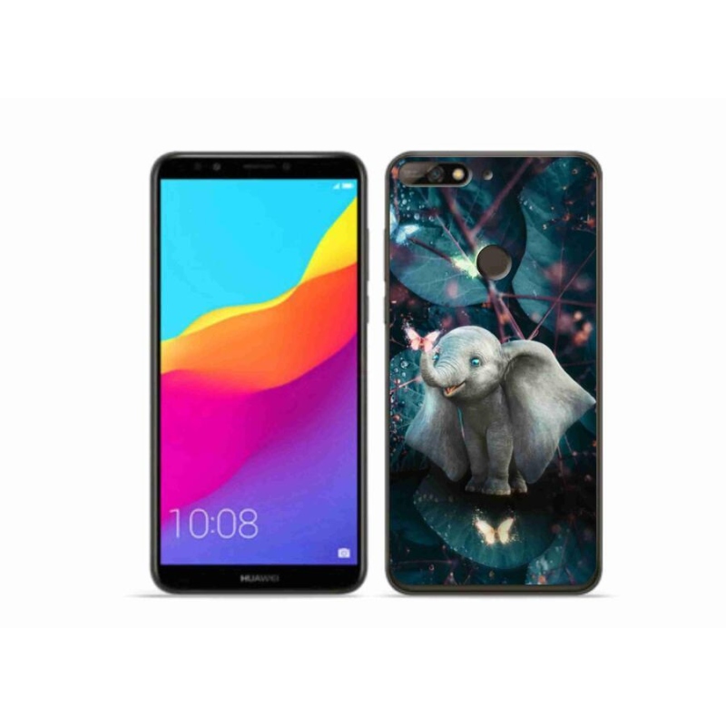 Gelový kryt mmCase na mobil Huawei Y7 Prime (2018) - roztomilý slon