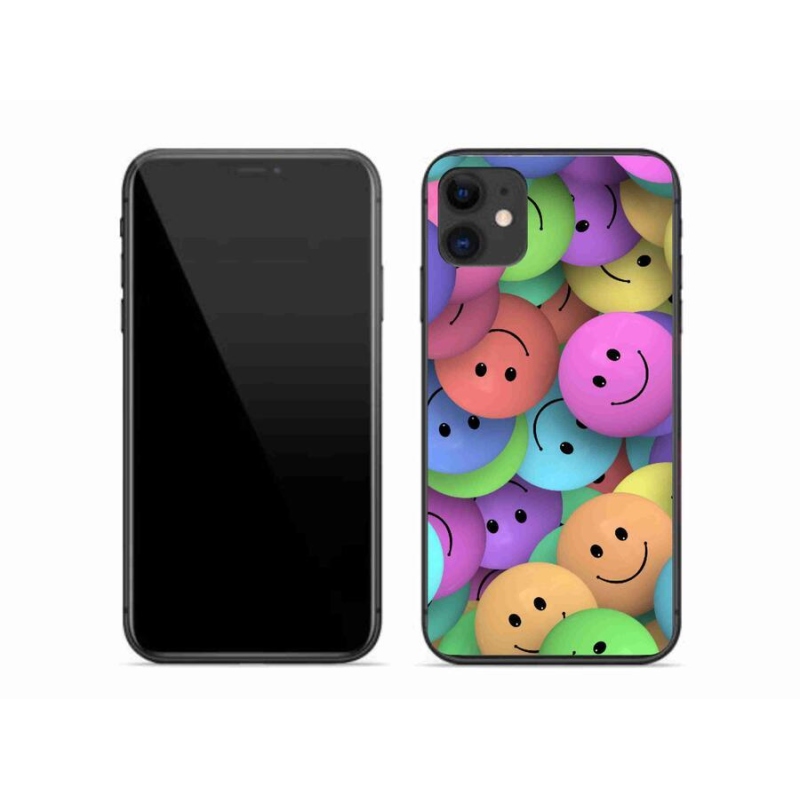 Gelový kryt mmCase na mobil iPhone 11 - barevní smajlíci