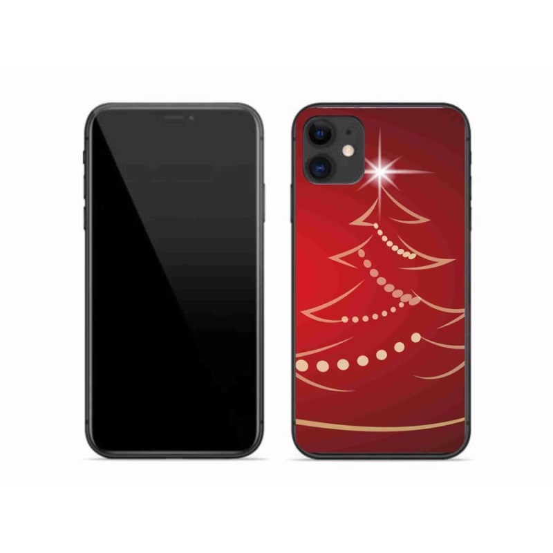Gelový kryt mmCase na mobil iPhone 11 - kreslený vánoční stromek