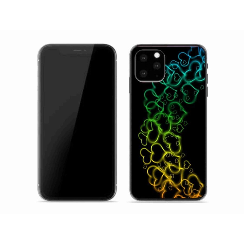 Gelový kryt mmCase na mobil iPhone 11 Pro - barevná srdíčka