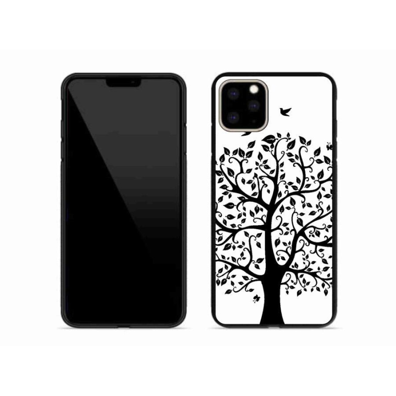 Gelový kryt mmCase na mobil iPhone 11 Pro Max - černobílý strom