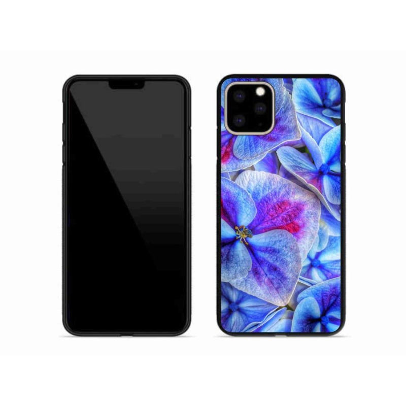 Gelový kryt mmCase na mobil iPhone 11 Pro Max - modré květy 1