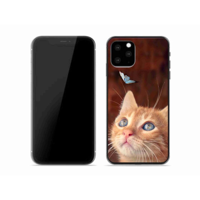 Gelový kryt mmCase na mobil iPhone 11 Pro - motýl a kotě