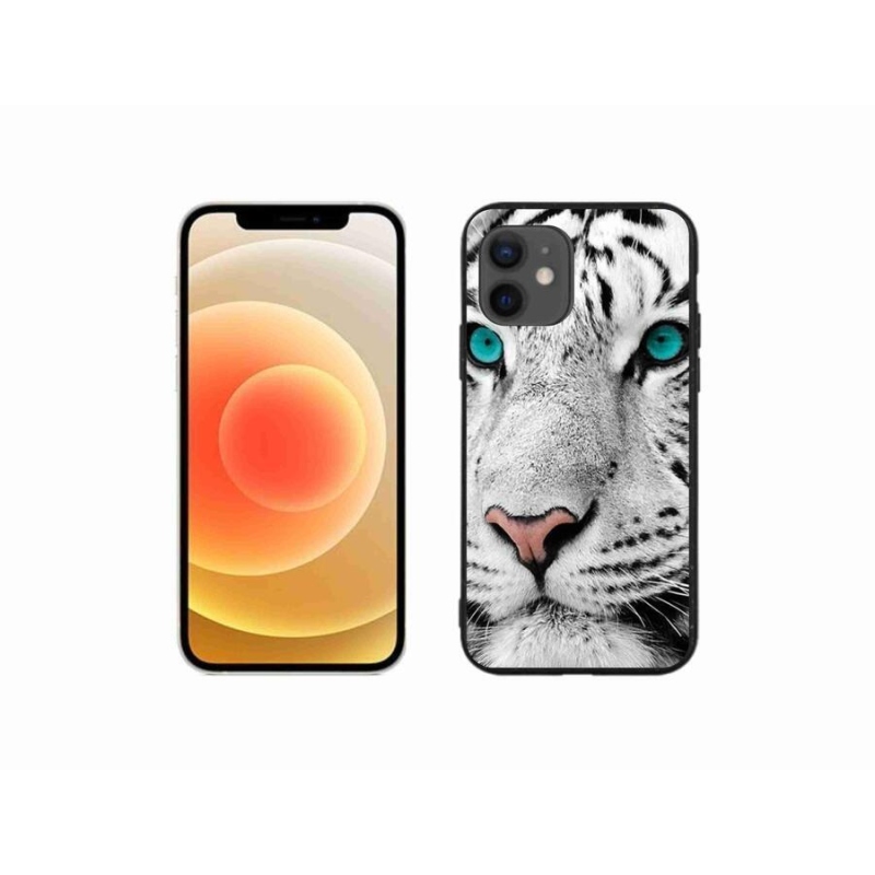 Gelový kryt mmCase na mobil iPhone 12 mini - bílý tygr
