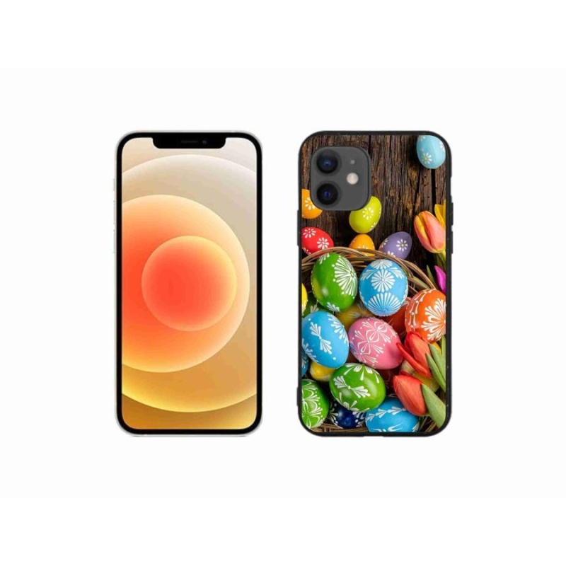 Gelový kryt mmCase na mobil iPhone 12 mini - velikonoční vajíčka