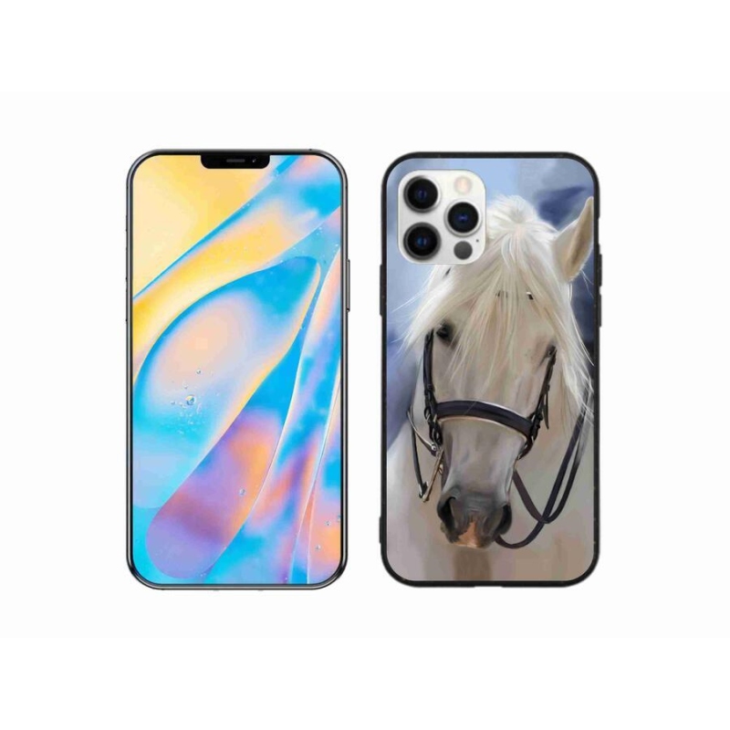 Gelový kryt mmCase na mobil iPhone 12 Pro - bílý kůň