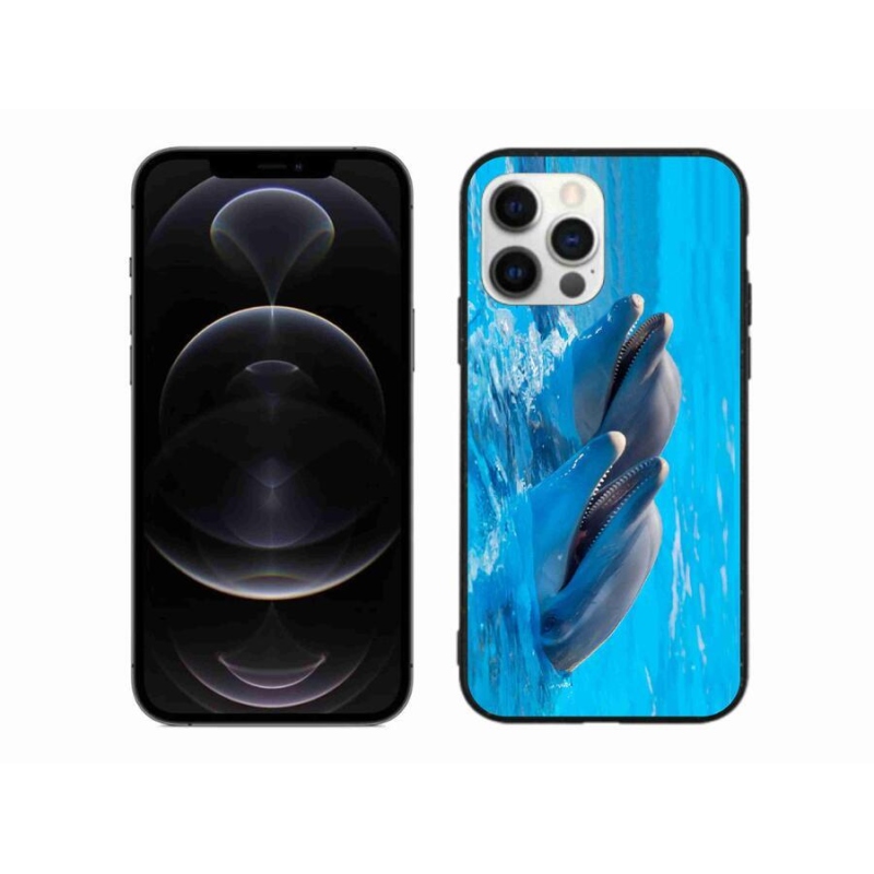 Gelový kryt mmCase na mobil iPhone 12 Pro Max - delfíni